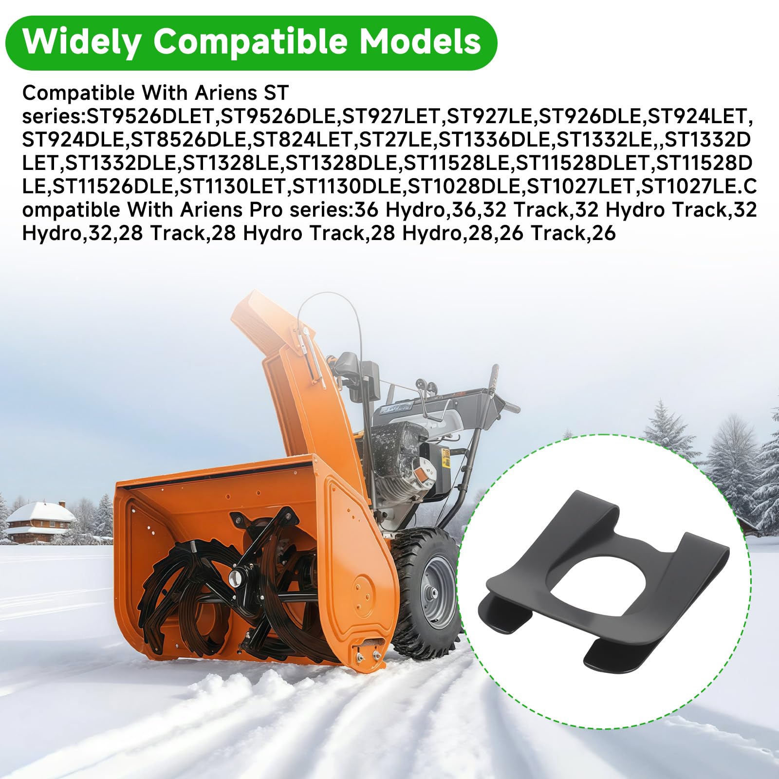 SRIAOO snow blower shear-pin compatibility clip demonstrates easy installation and secure fit