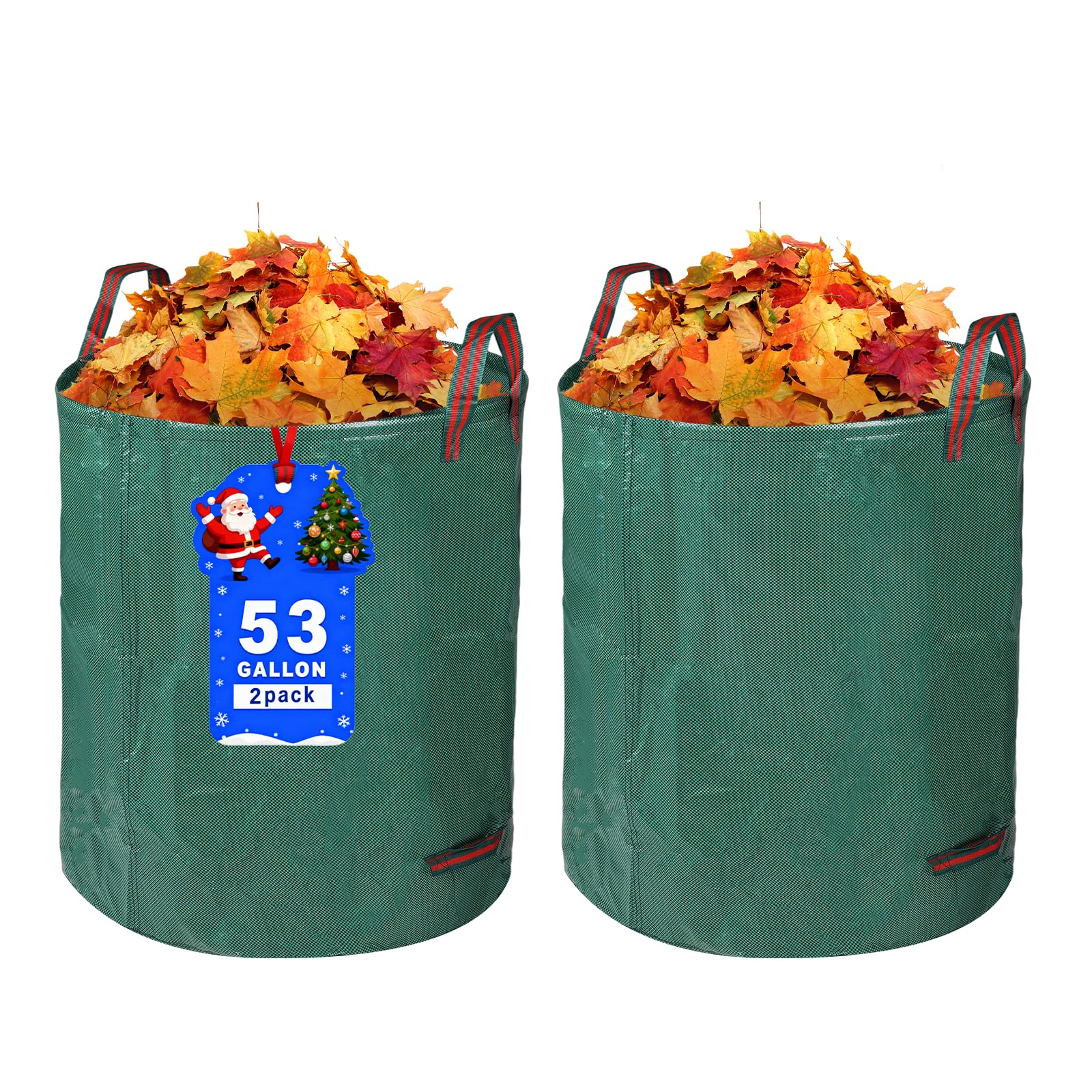 Srkmxzr 2-pack yard waste bags filled with leaves for efficient cleanup