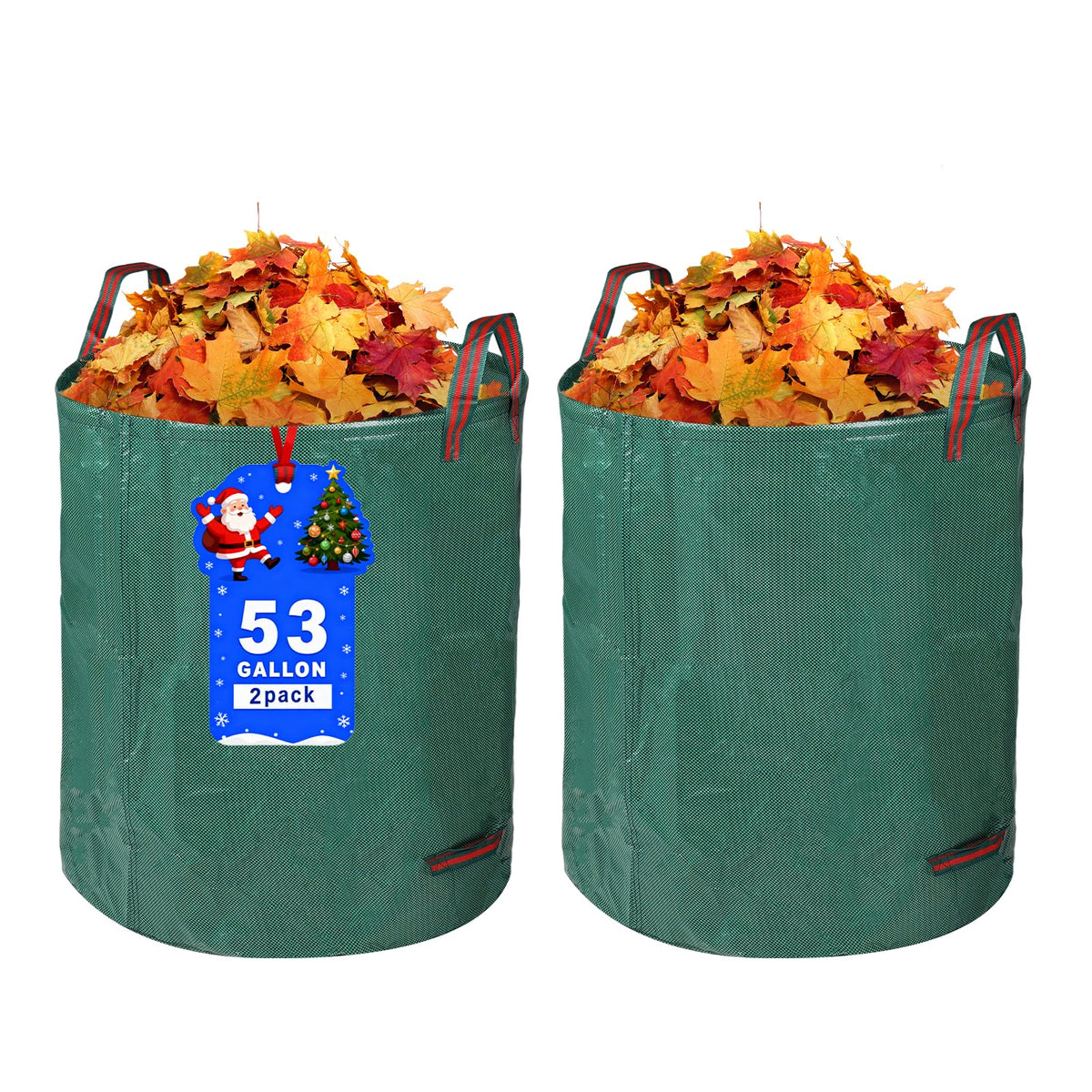 Srkmxzr 2-pack yard waste bags filled with leaves for efficient cleanup