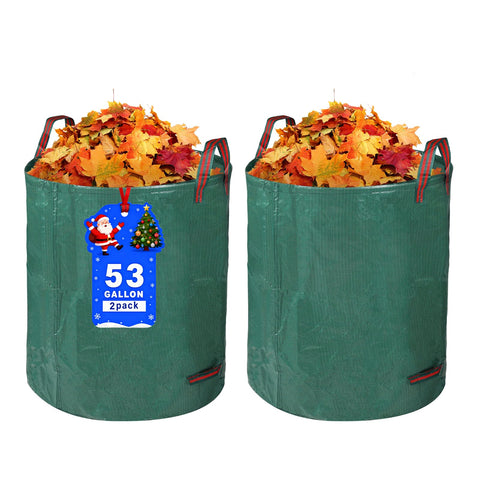 Srkmxzr 2-pack yard waste bags filled with leaves for efficient cleanup