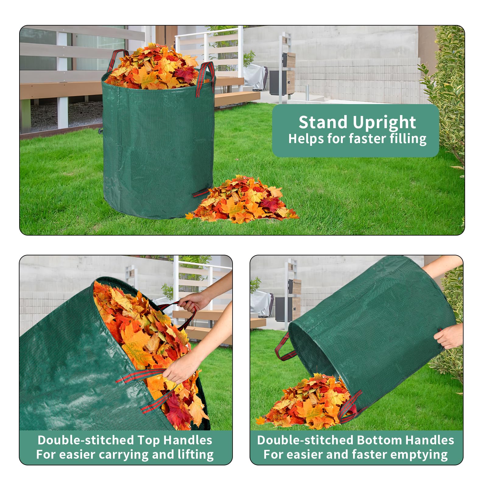 Srkmxzr backyard cleanup bag in use for outdoor tasks