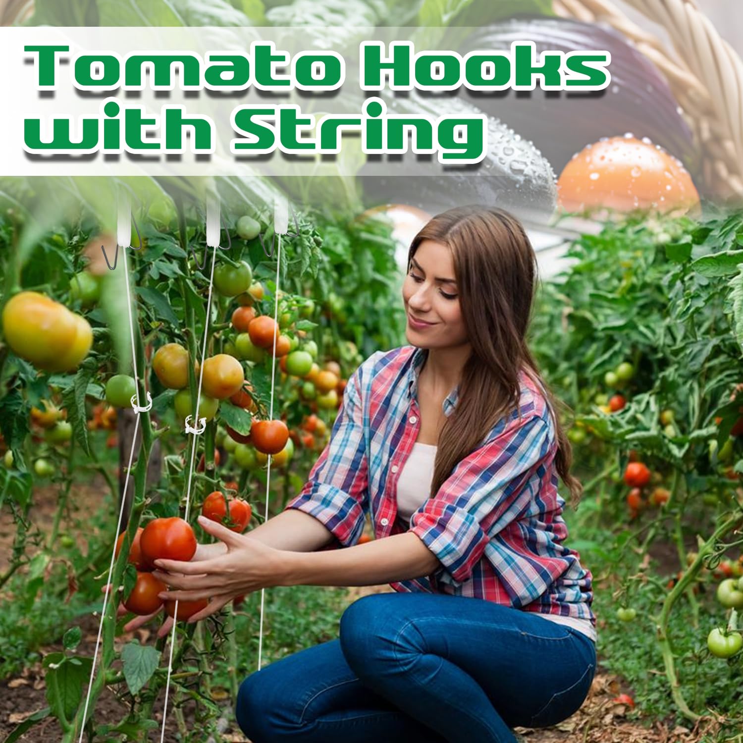 Srmayyi garden system works with tomatoes, grapes, pumpkins, and other climbing plants.