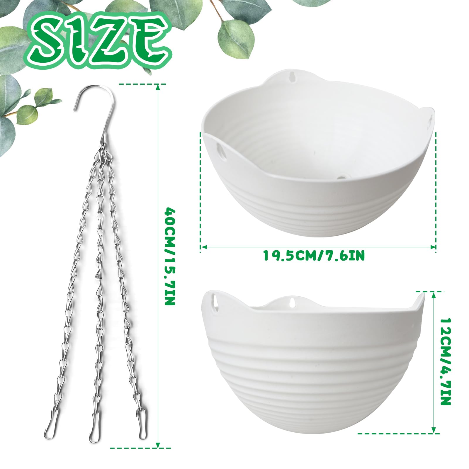 Srmayyi hanging planter with drain tray keeps soil evenly moistened for healthy roots.