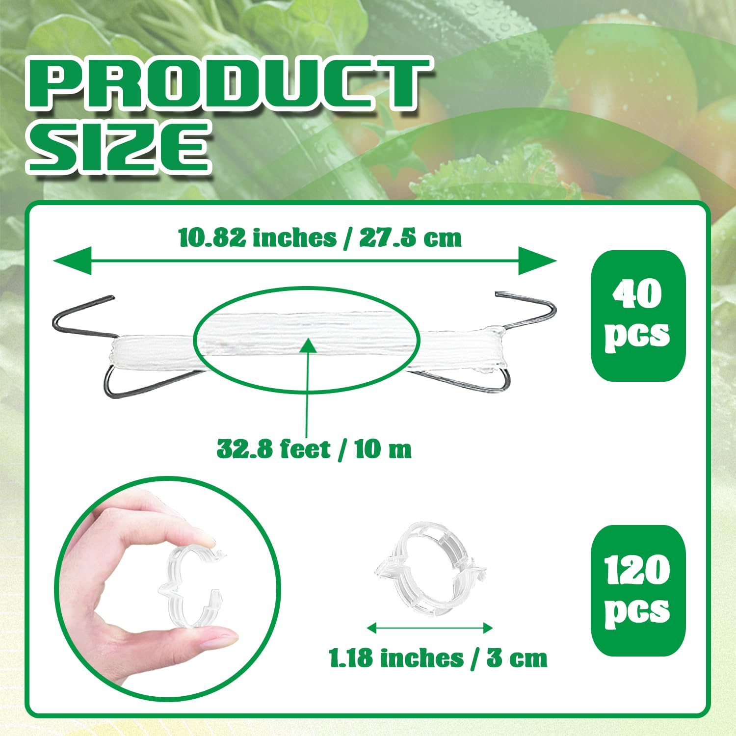Srmayyi plant support clips secure vines and reduce sag during fruiting.
