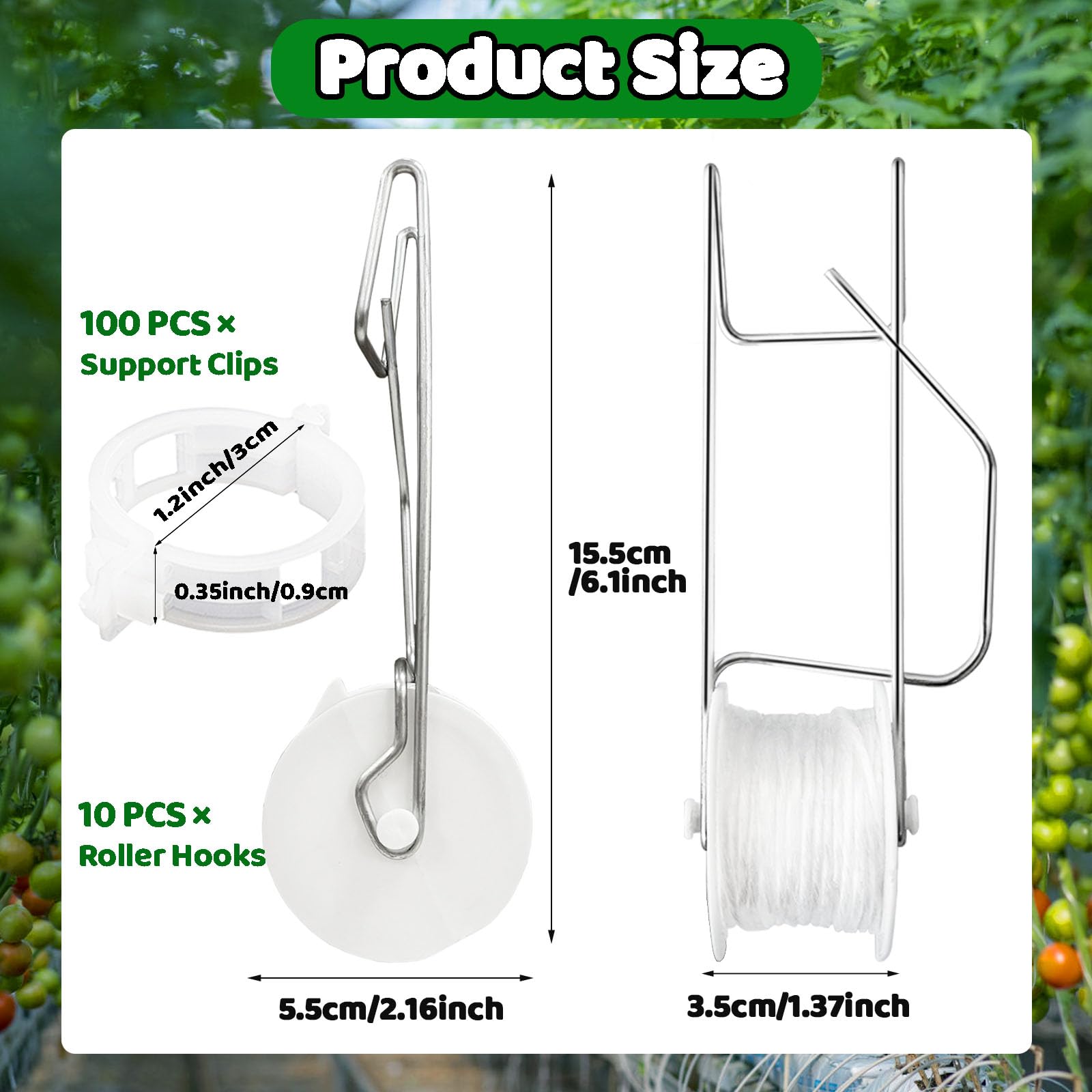 Srmayyi plant support clips closeup showing easy garden trellis installation.