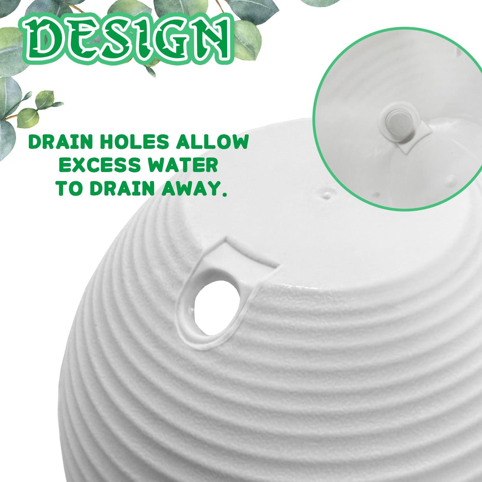 Srmayyi white plastic planter set adds clean, versatile decor to any space.