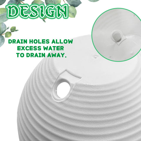 Srmayyi white plastic planter set adds clean, versatile decor to any space.