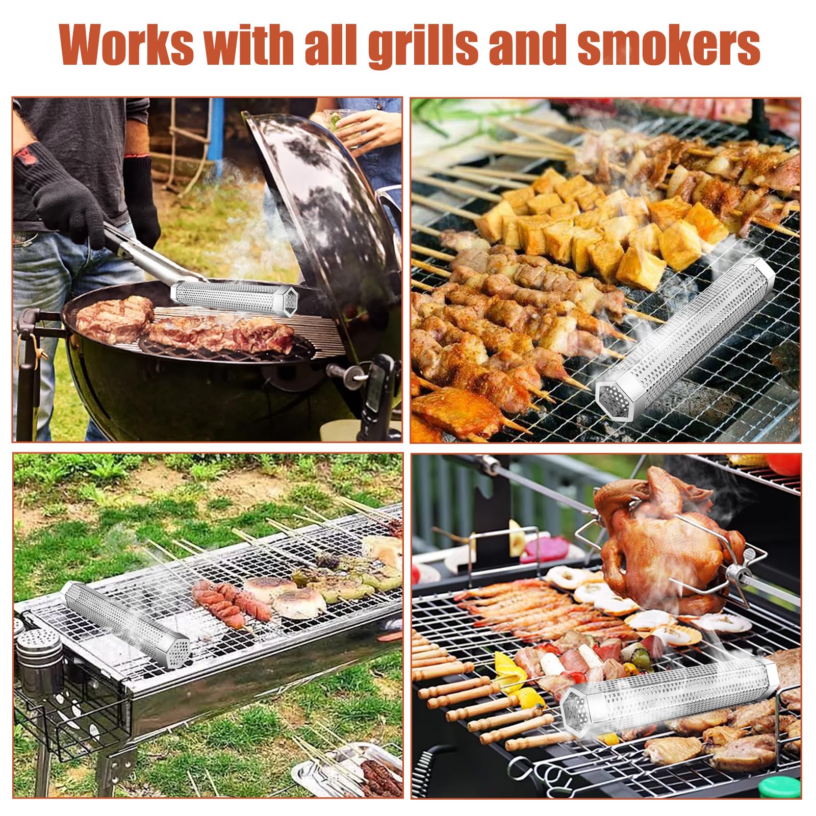 SROKIO tube enables hot and cold smoking for versatile flavors.