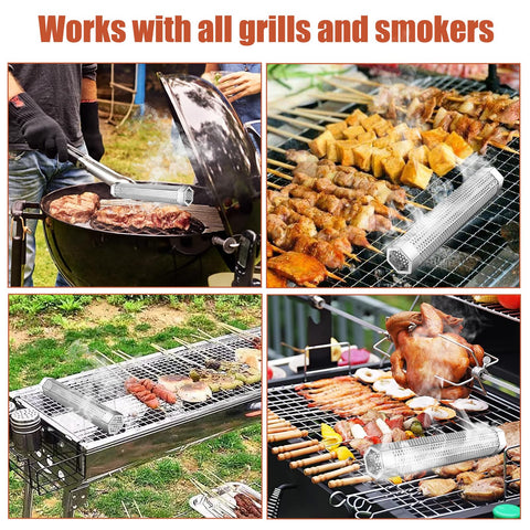 SROKIO tube enables hot and cold smoking for versatile flavors.