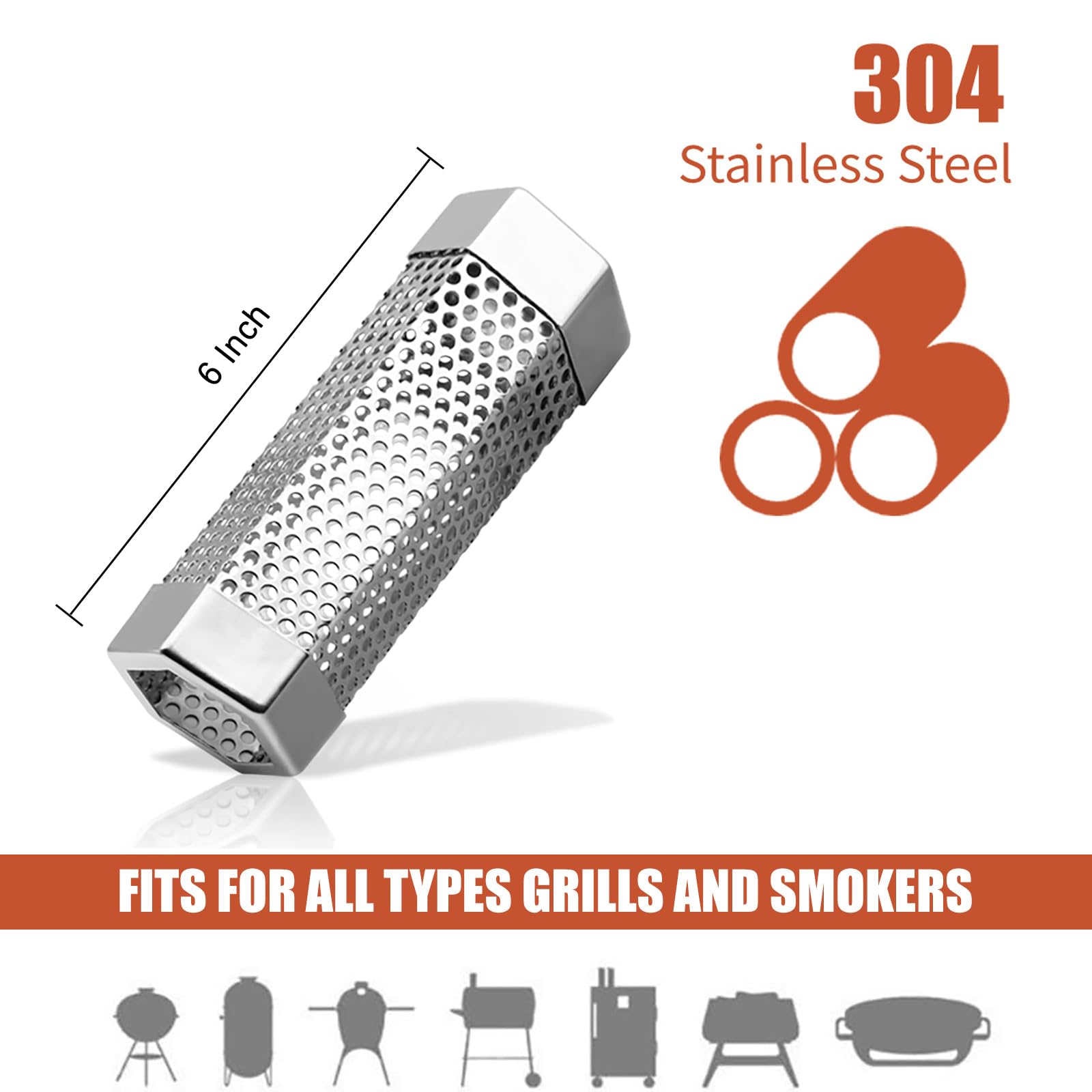 SROKIO pellet smoker tube filled with wood pellets ready to smoke