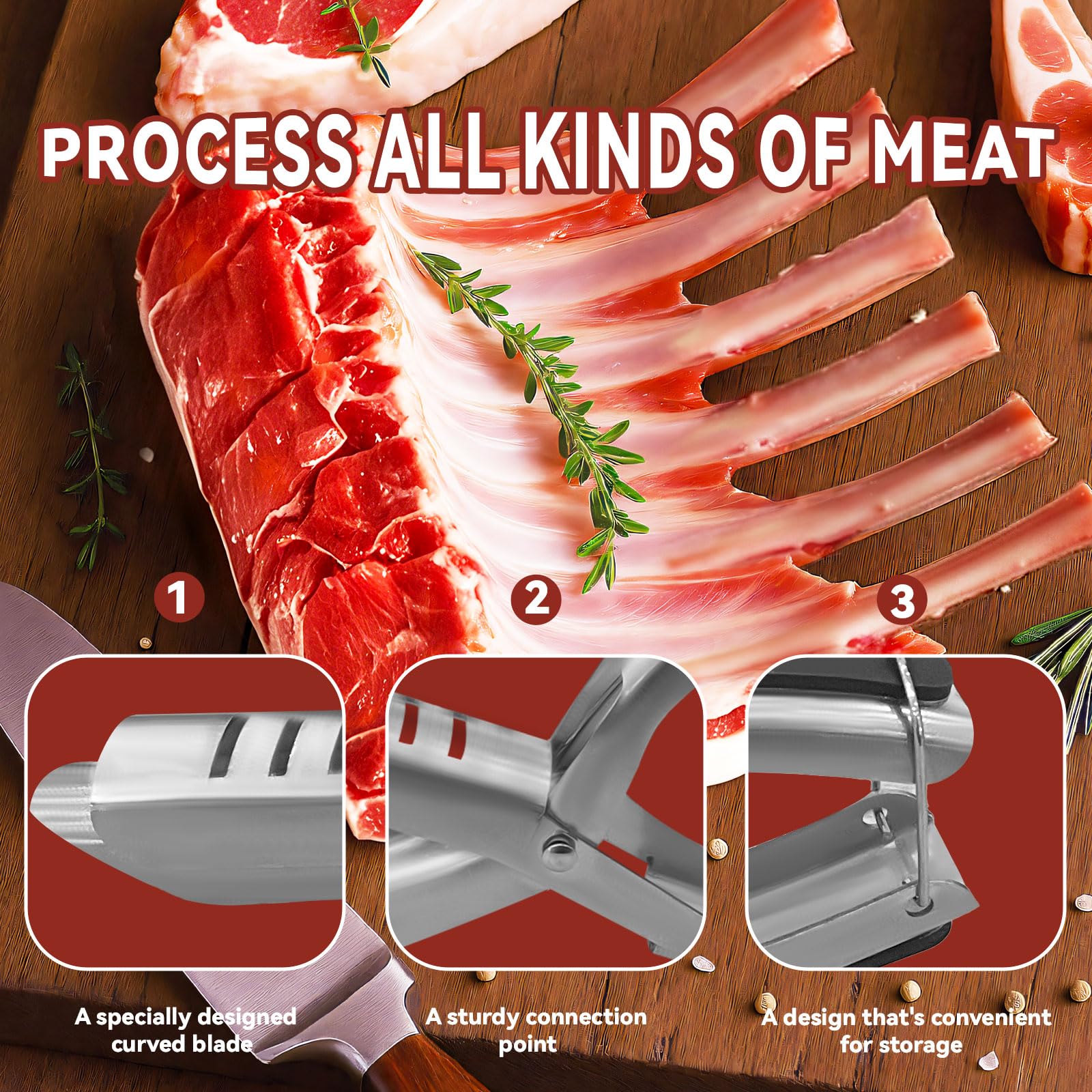 Srunsin rib membrane remover trims fat and preps various meats