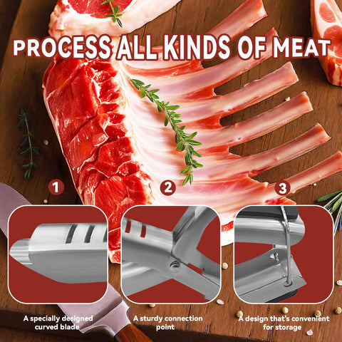 Srunsin rib membrane remover trims fat and preps various meats