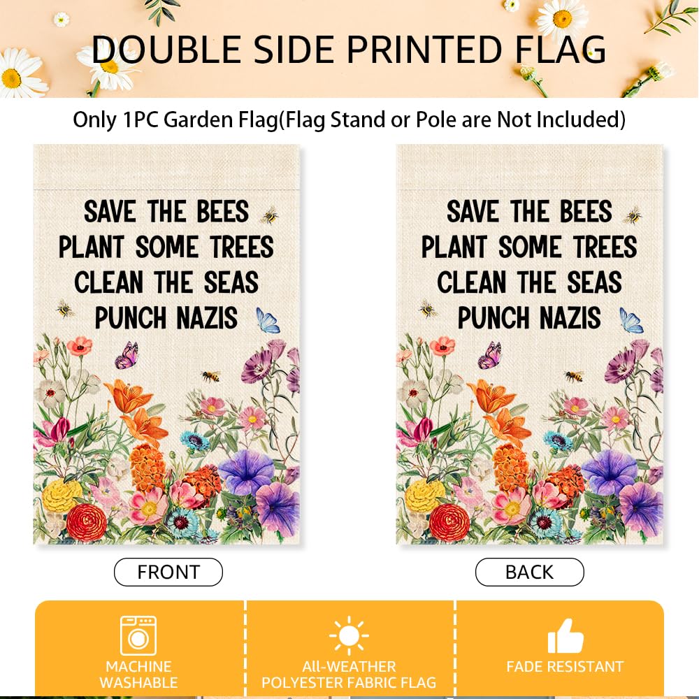 SRWNFOS double-sided garden flag with stitched edges for durability