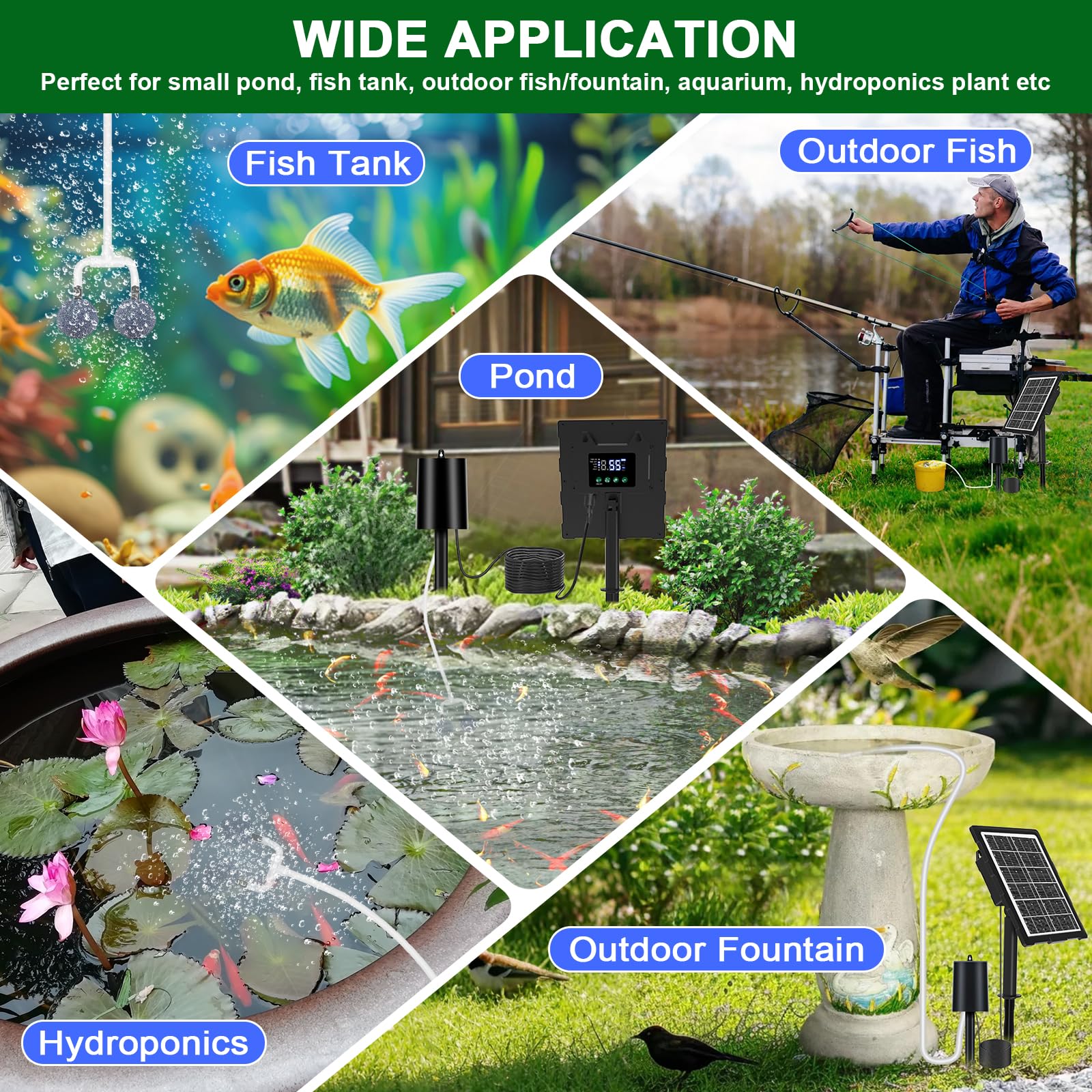 Srygery 2200mAh battery enables day and night aeration.