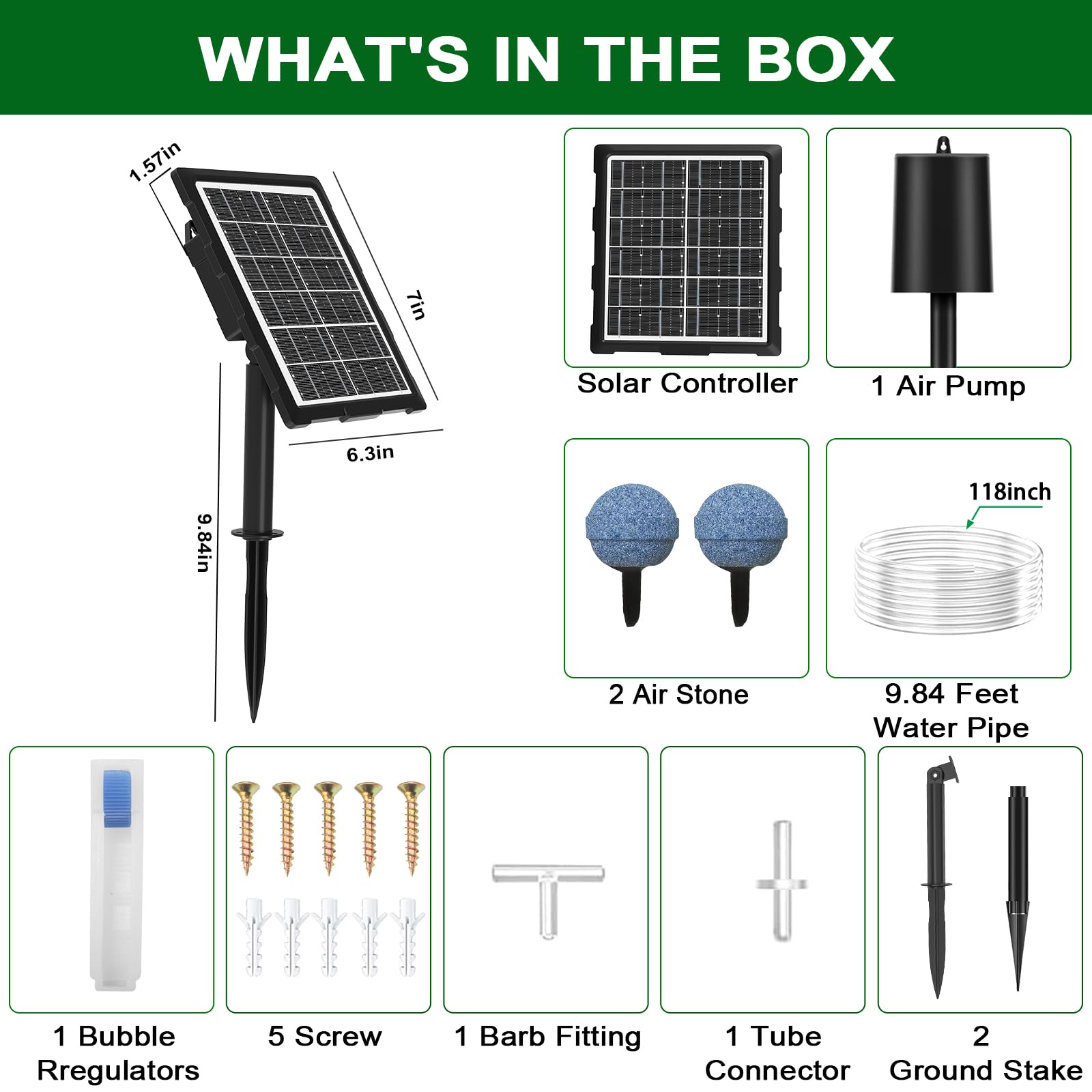 Srygery outdoor pond aerator suits koi ponds and hydroponics.