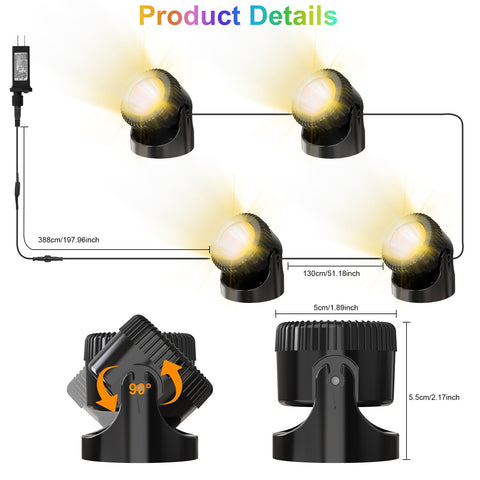 Srygery weatherproof LED lights for garden water features