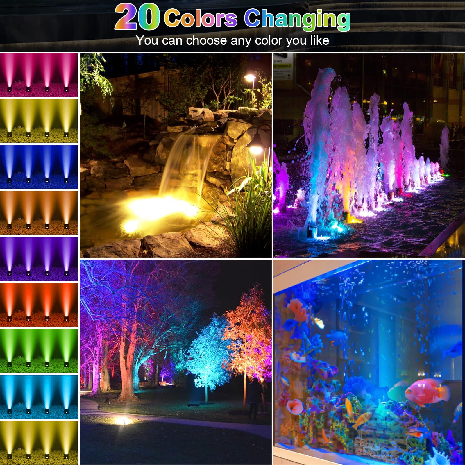 Srygery pond lights remote control for easy color changes