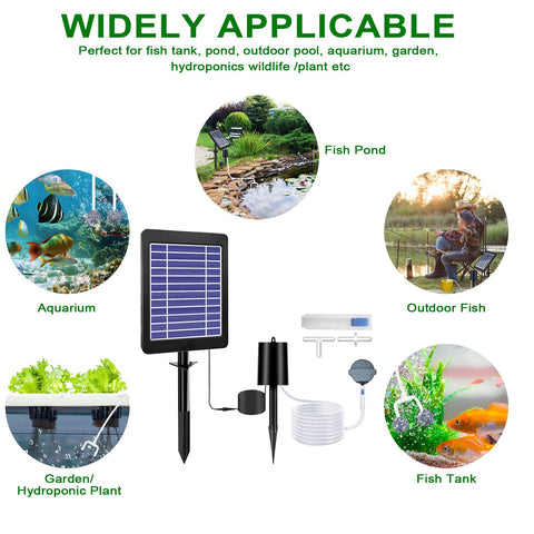 Srygery solar aerator panel separation allows flexible, wire-free installation