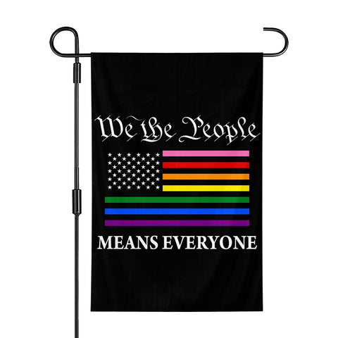 SSODREL We The People rainbow pride garden flag, 12x18 inches, vibrant outdoor decoration.