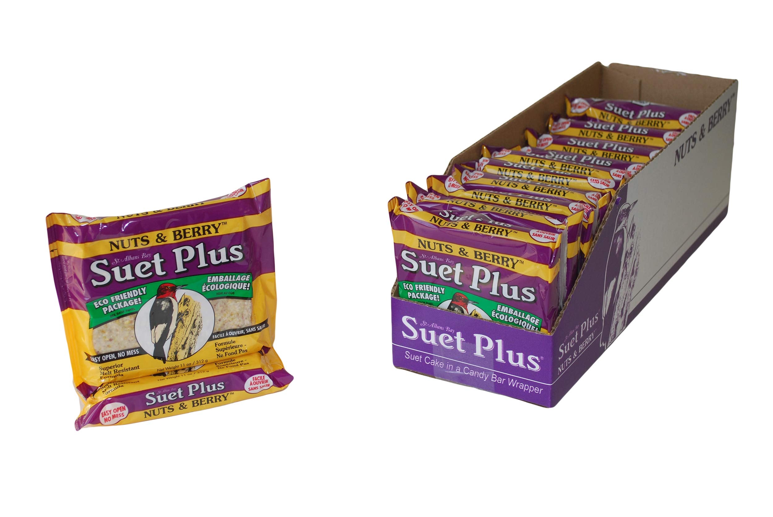 ST. ALBANS BAY SUET PLUS nuts berry blend cake, unwrapped, ready to attract wild birds