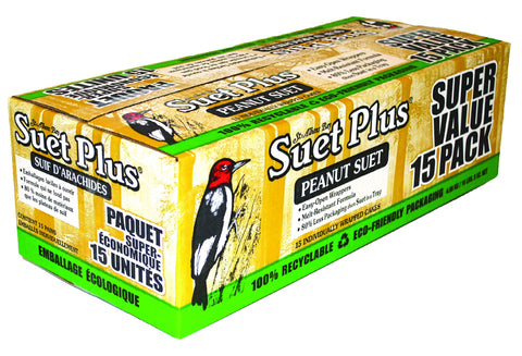ST. ALBANS BAY Suet Plus peanut cake on feeder attracts chickadees and blue jays