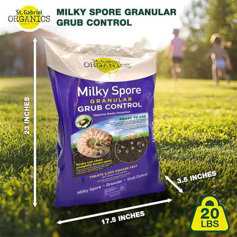 St. Gabriel Milky Spore is pet-safe and wildlife-friendly for outdoor spaces.