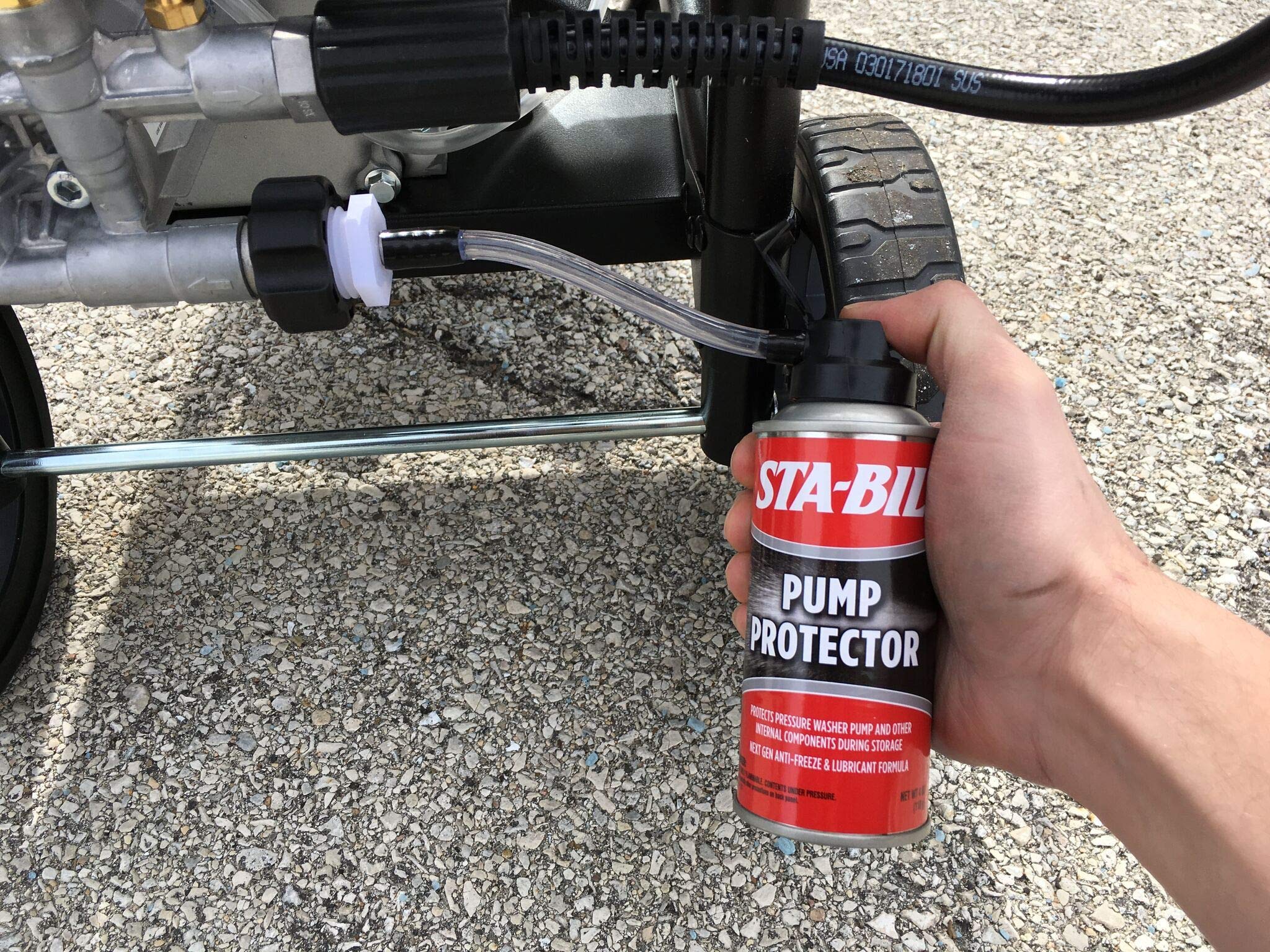 STA-BIL Pump Protector simple, quick application for protection during storage