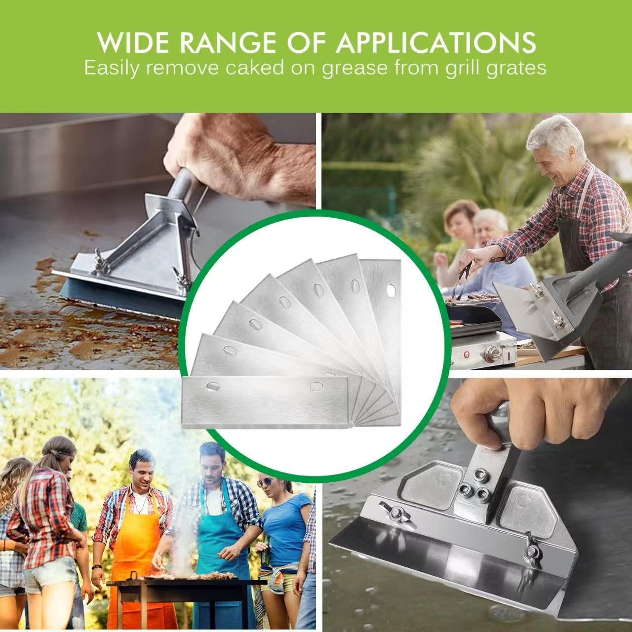 Close-up of stainless steel blades emphasizing durability and rust resistance
