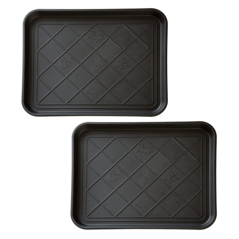 Stalwart all-weather boot tray front view protecting entryway floors from moisture