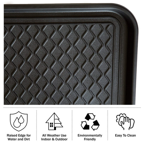 Stalwart boot tray raised edge keeps spills on the tray