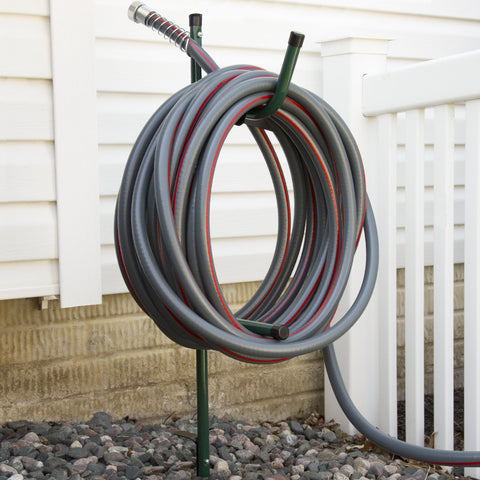 Stalwart metal hose reel disassembles for compact storage when not in use