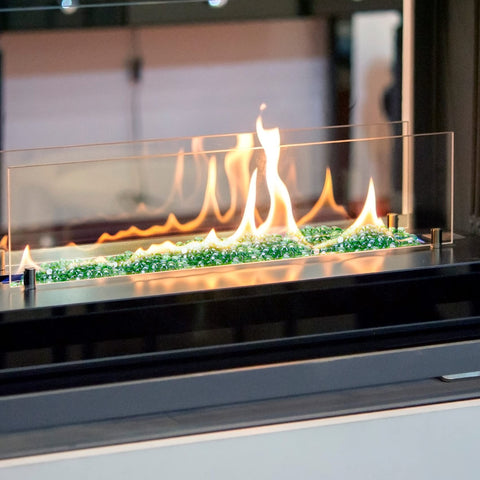 Stanbroil 10-pound emerald-green fire glass half-inch polished look