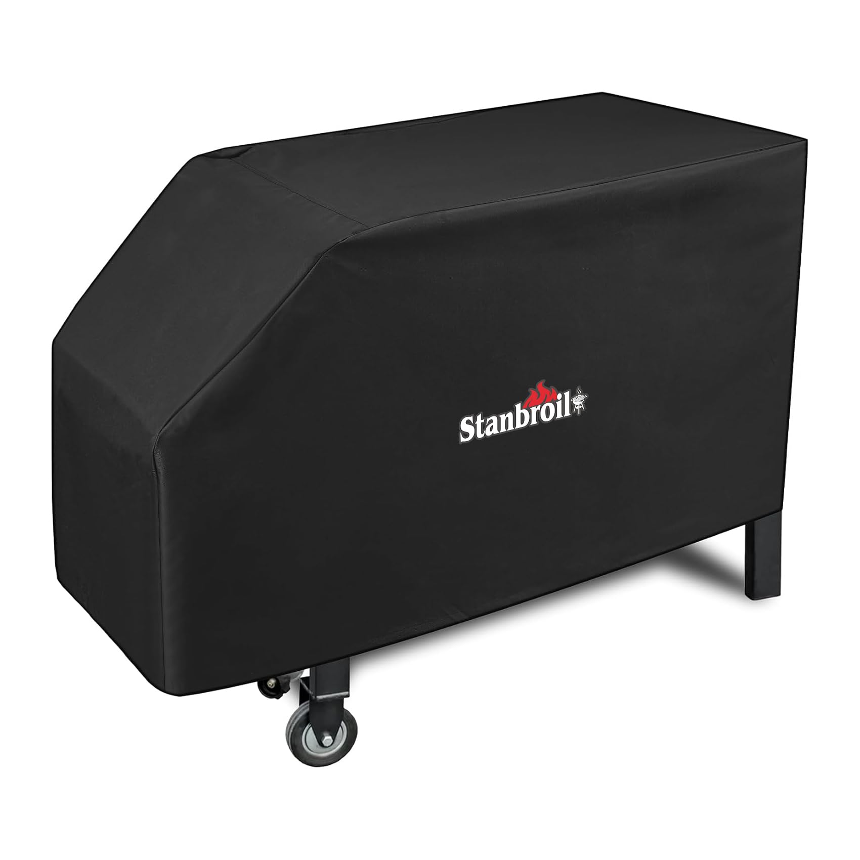 Stanbroil 28in griddle cover closeup shows heavy-duty fabric protecting against rain.