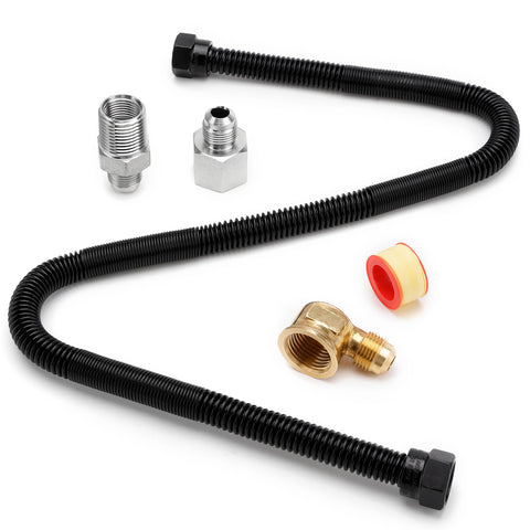 Stanbroil 3/8-in x 24-in flex gas line with brass ends for NG/LP fireplaces.
