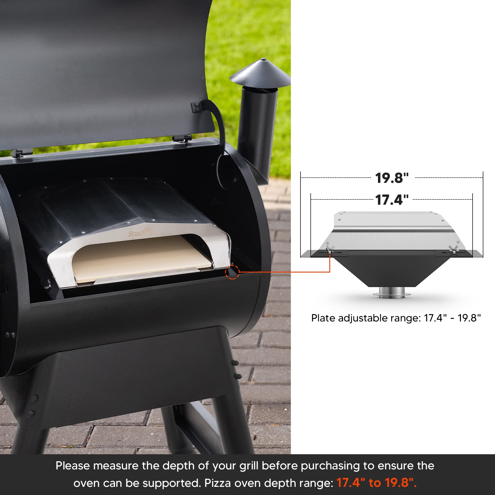 Stanbroil adjustable support plate fits pellet grills with different depths