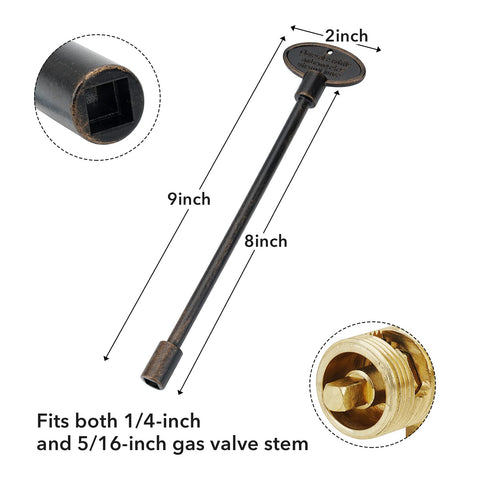 Stanbroil antique copper finish gas valve key close-up shows premium detailing.