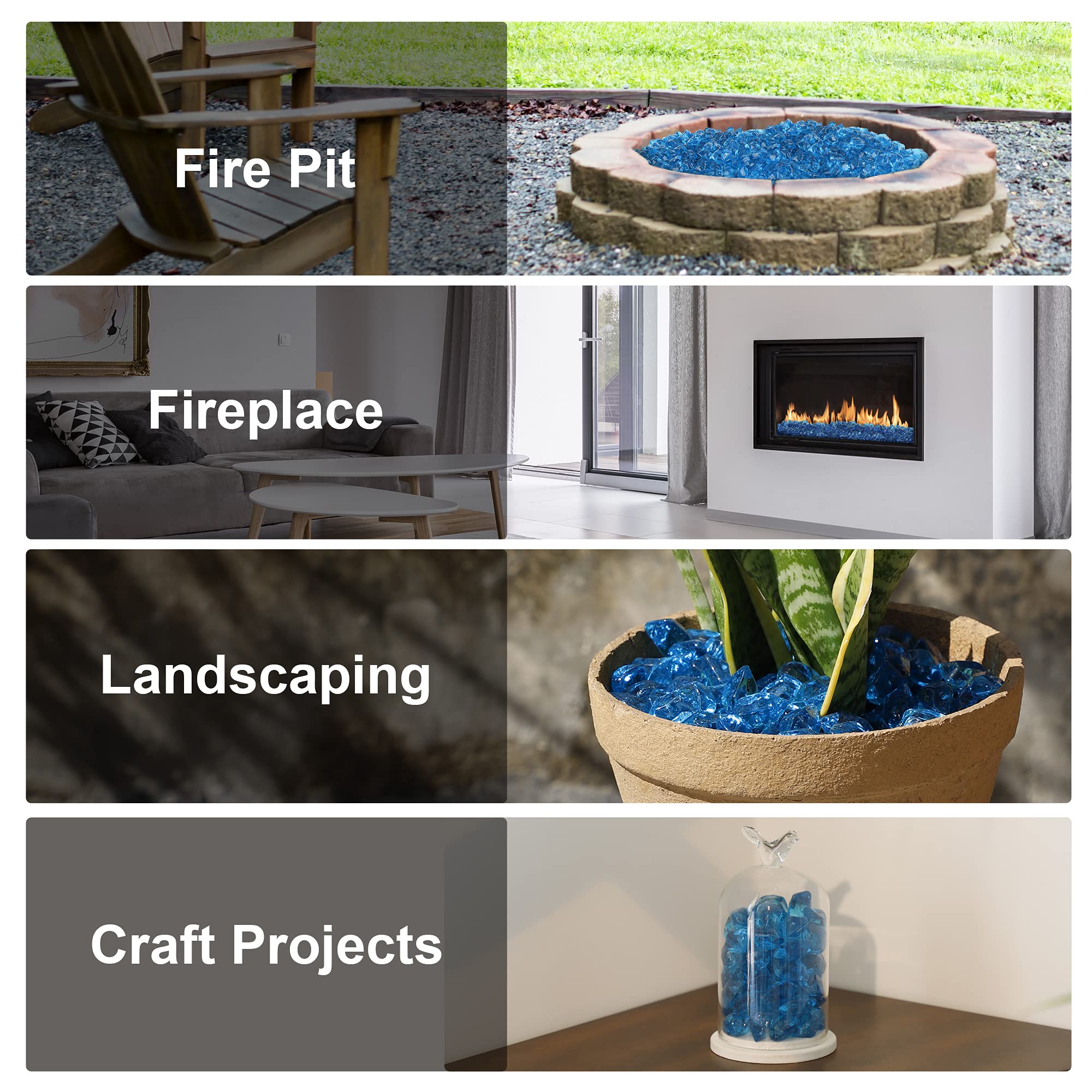 Stanbroil Aqua Blue fire glass cleans easily with vinegar and water.