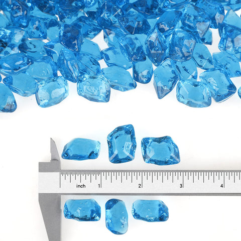 Stanbroil Aqua Blue fire glass in a fire pit displays even color and long-lasting glow.
