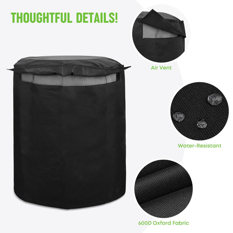 Easy-on, easy-off Stanbroil cover for outdoor use on the Big Easy.