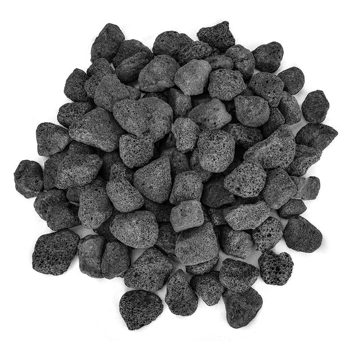 Stanbroil black lava rock granules forming a neutral base for fire pits