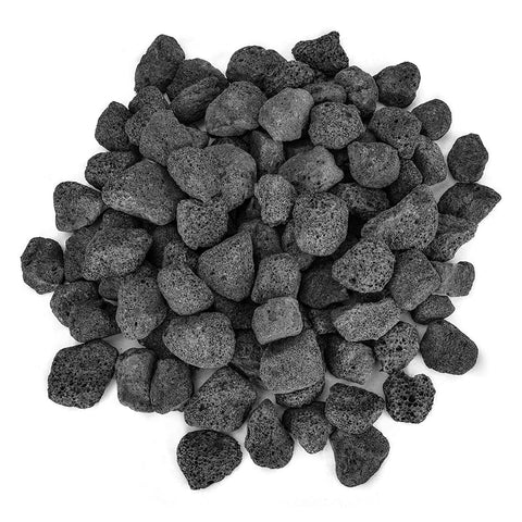 Stanbroil black lava rock granules forming a neutral base for fire pits