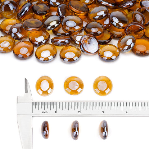 Stanbroil caramel luster half-inch fire glass drops for fireplaces with easy installation.