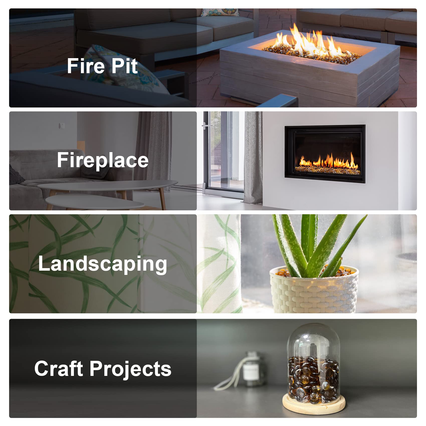 Stanbroil fire glass drops for fish tanks providing safe, shimmering ambiance.
