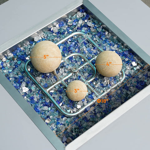 Stanbroil ceramic balls 3in beige add flame depth for a natural look.