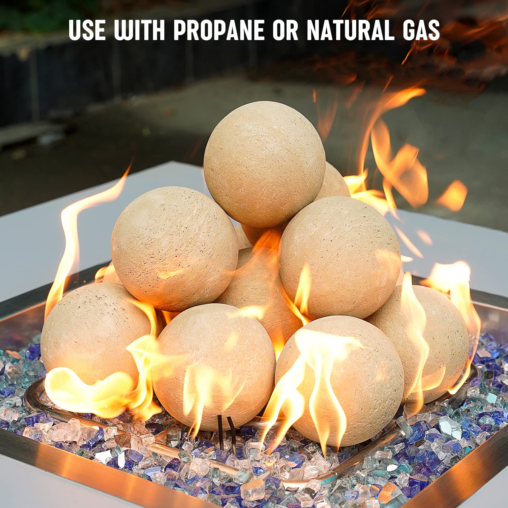 Stanbroil beige ceramic stones base layer under fire glass for even flame