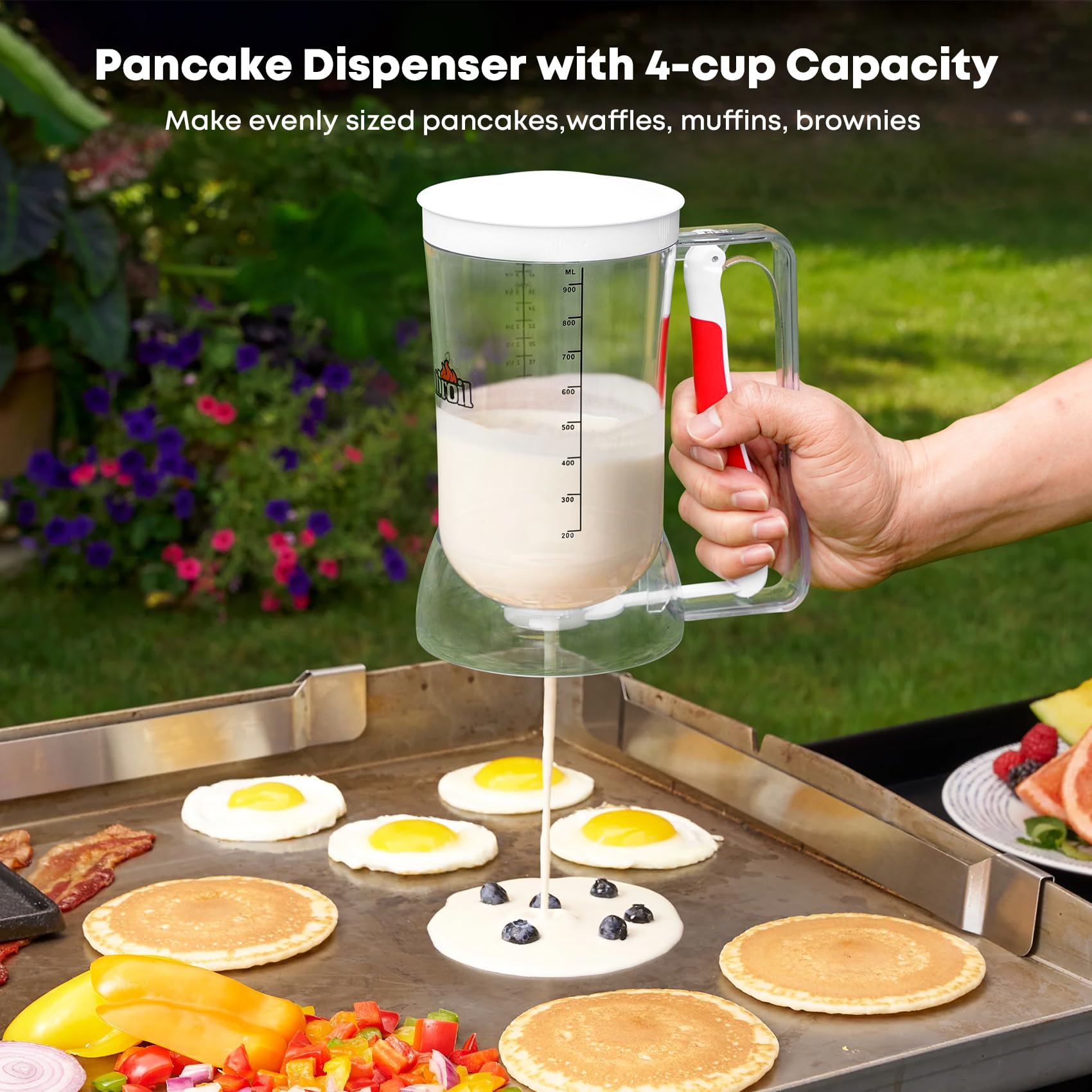 Stanbroil four egg rings keep eggs round and leak-free.