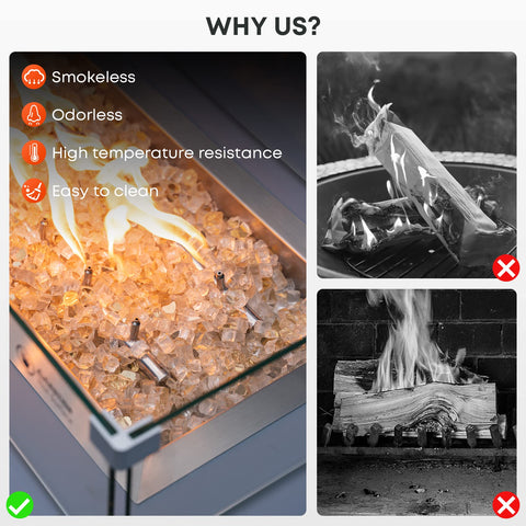Stanbroil reflective fire glass for fire pits adds stylish, eco-friendly flame visuals.