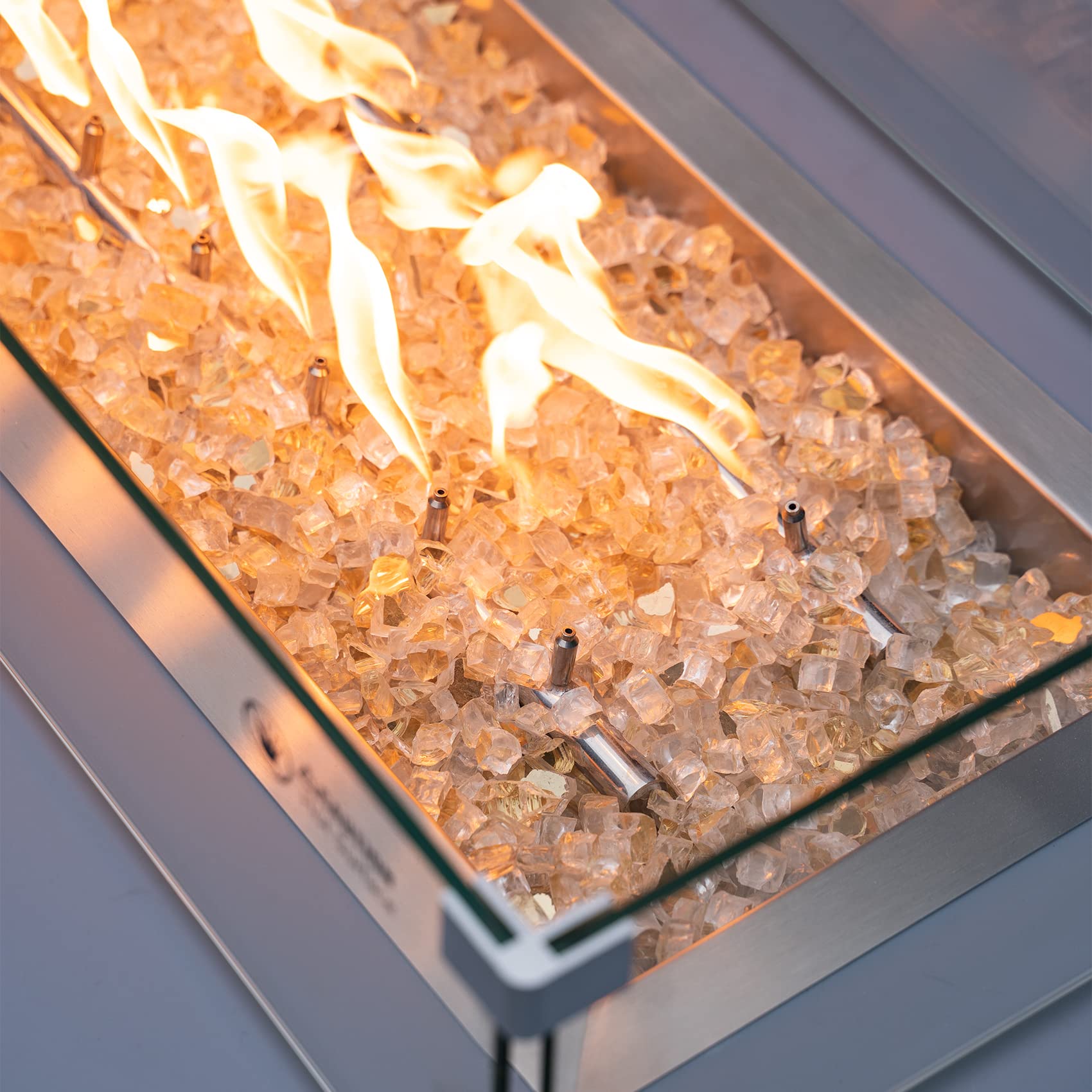 Stanbroil 1/2 inch gold glass provides durable, heat-friendly decor for indoor use.