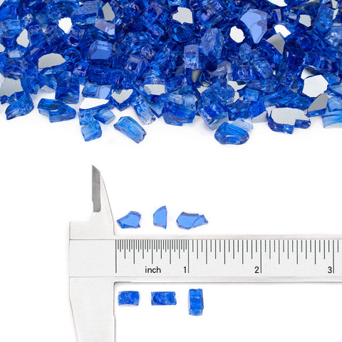 Stanbroil cobalt blue reflective fire glass close-up showing jewel-like color.