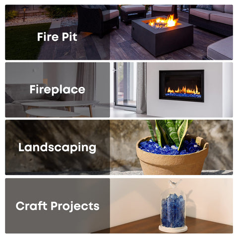 Stanbroil heat-resistant cobalt blue fire glass for safe, lasting use.